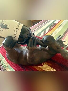 Moose Bottle Holder Wine Rack in Dark Brown
